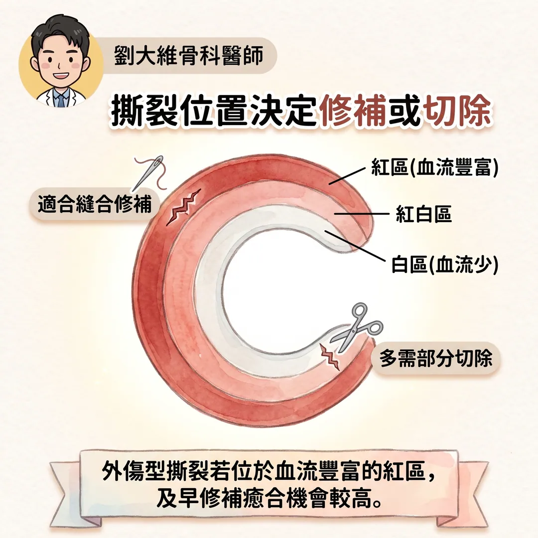 半月板損傷是不是一定要開刀?搞懂「外傷型」與「退化型」,治療選擇大不同 衛教圖 3