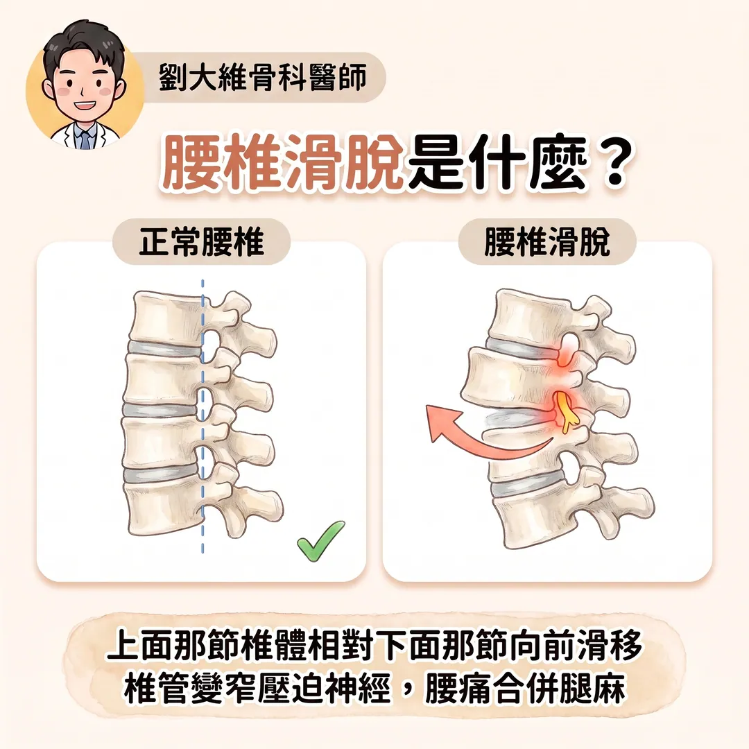 腰椎滑脫症是什麼?為什麼站久走久就腰痠腿麻?醫師教你怎麼預防 衛教圖 2