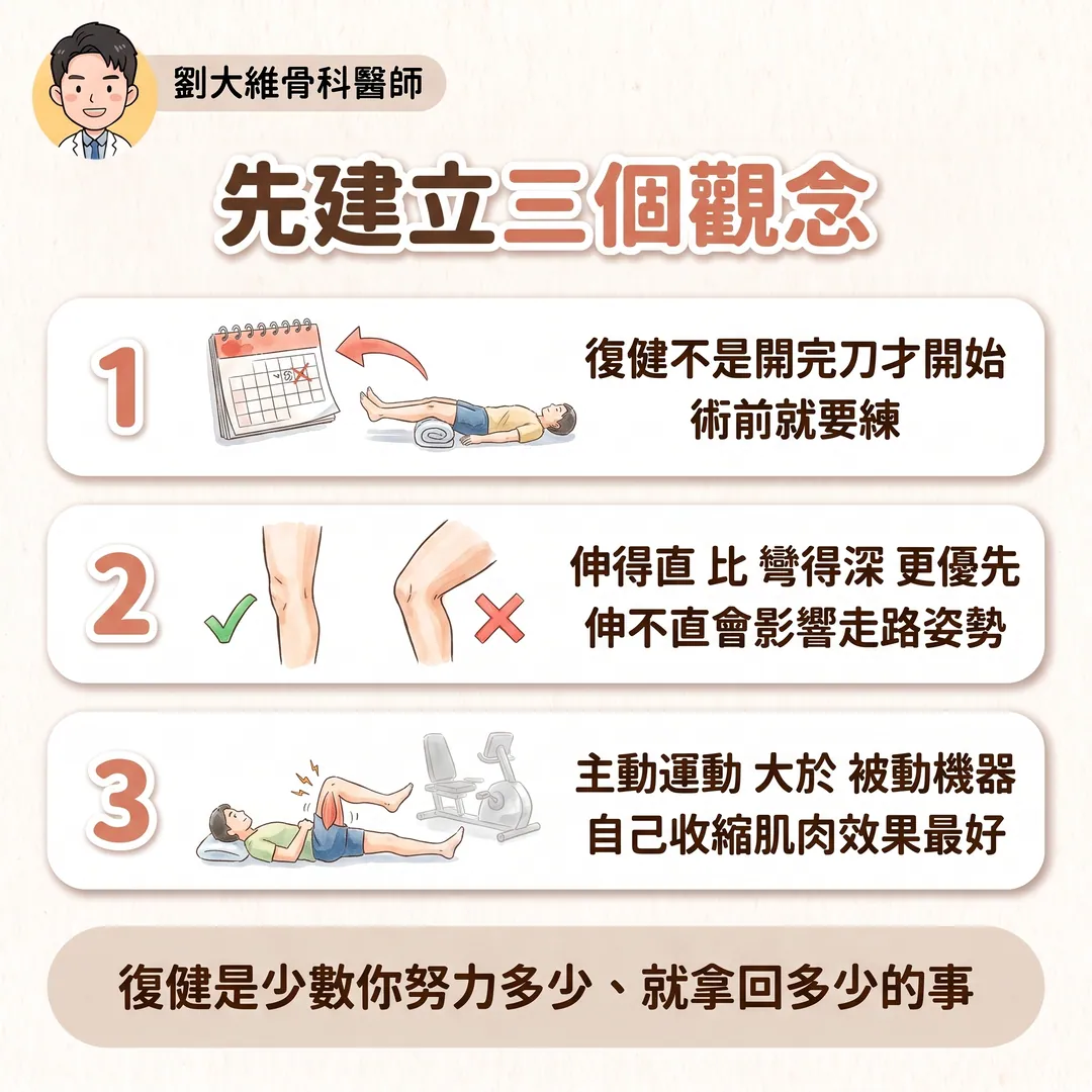膝關節置換術後的復健計畫：一份從術前到半年的完整時間表 衛教圖 2