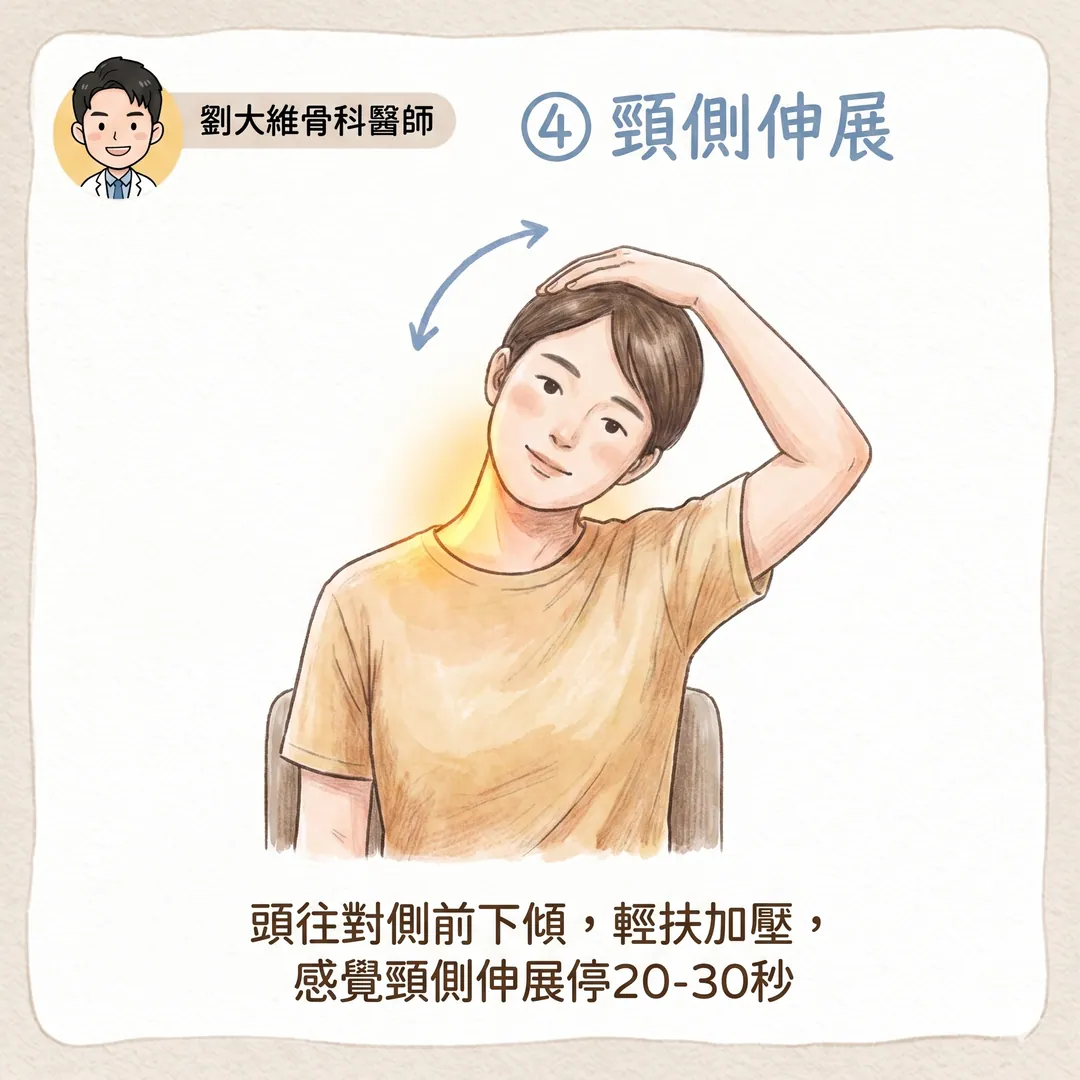 脖子痛、手麻到指尖？頸椎椎間盤突出的居家運動全攻略 衛教圖 7